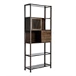 Boraam Selma Left Facing Bamboo Cabinet Bookcase in Cappuccino