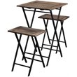 Boraam Wood Brookville 3 Piece Folding Bistro Set in Natural Finish