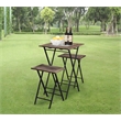 Boraam Wood Brookville 3 Piece Folding Bistro Set in Natural Finish