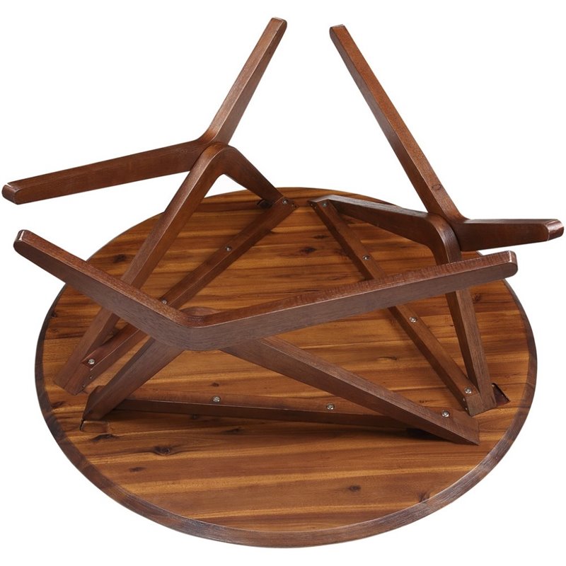 Boraam Wood Sydney Adjustable Table in Chestnut Wire-Brush Finish