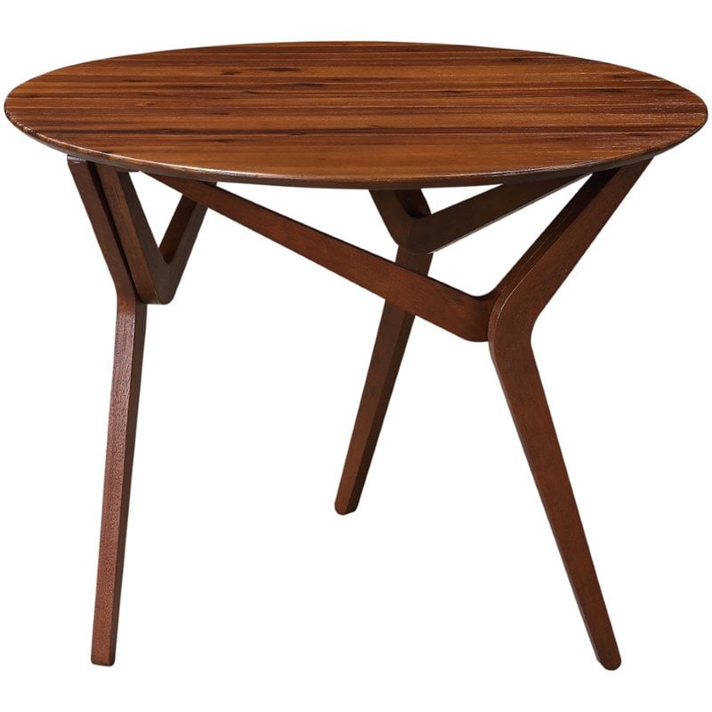Boraam Wood Sydney Adjustable Table in Chestnut Wire-Brush Finish