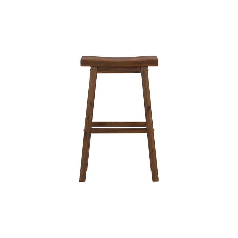 Boraam Wood Sonoma Saddle Barstool in Chestnut Wire-Brush Finish