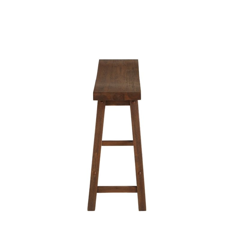 Boraam Wood Sonoma Backless Bench in Chestnut Wire-Brush Finish