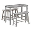 Boraam Wood Sonoma Pub Set in Storm Gray Wire-Brush Finish