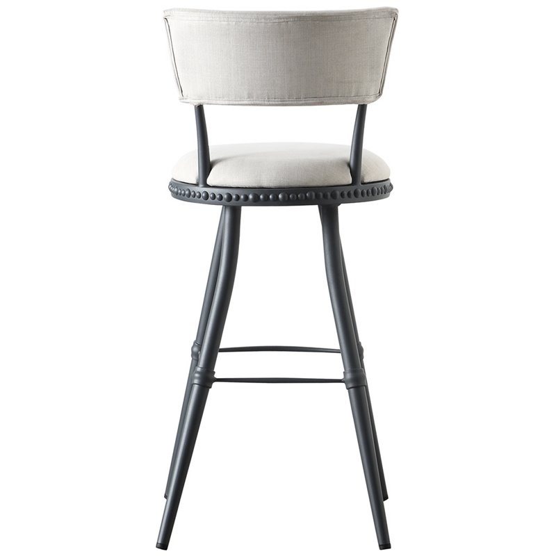 Boraam Steel Benton Adjustable Bar Stool in White and Gray Finish