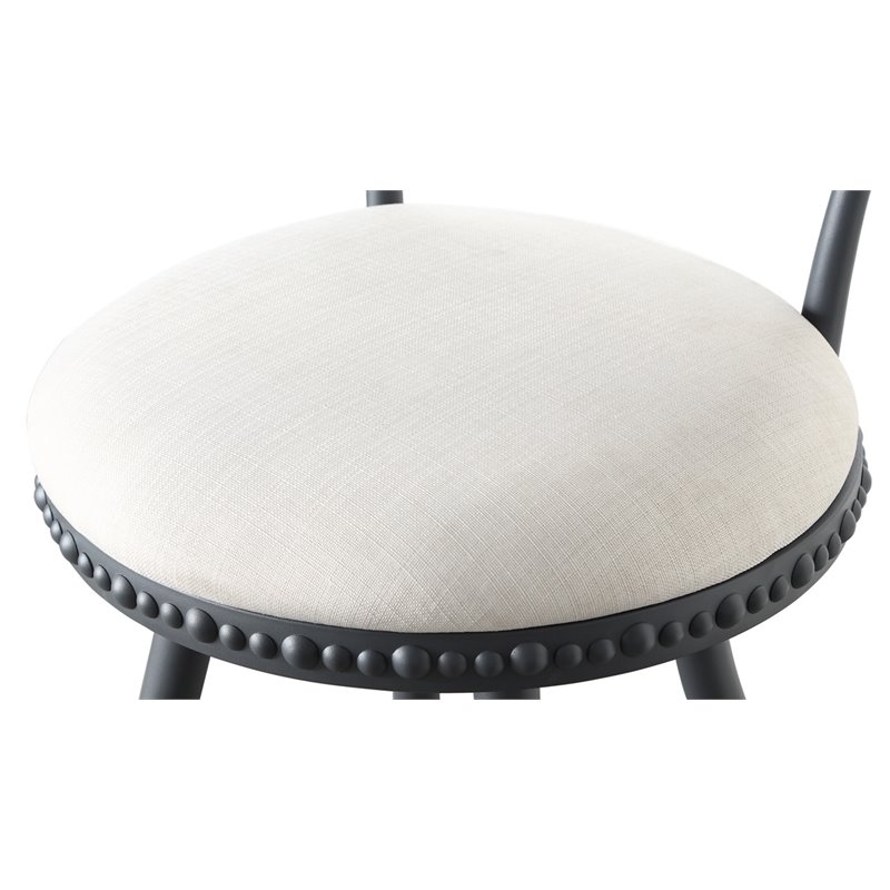 Boraam Steel Benton Adjustable Bar Stool in White and Gray Finish