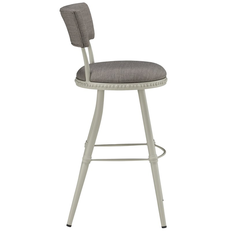 Boraam Steel Benton Adjustable Bar Stool in Gray and Beige Finish