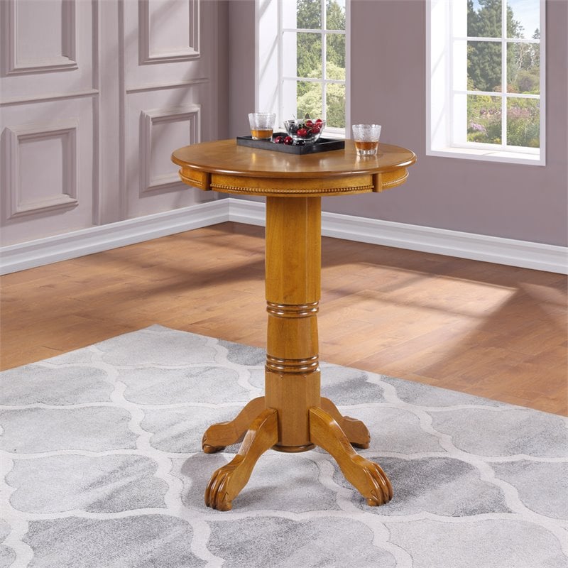 Boraam Wood Florence Pub Table in Fruitwood Oak Finish