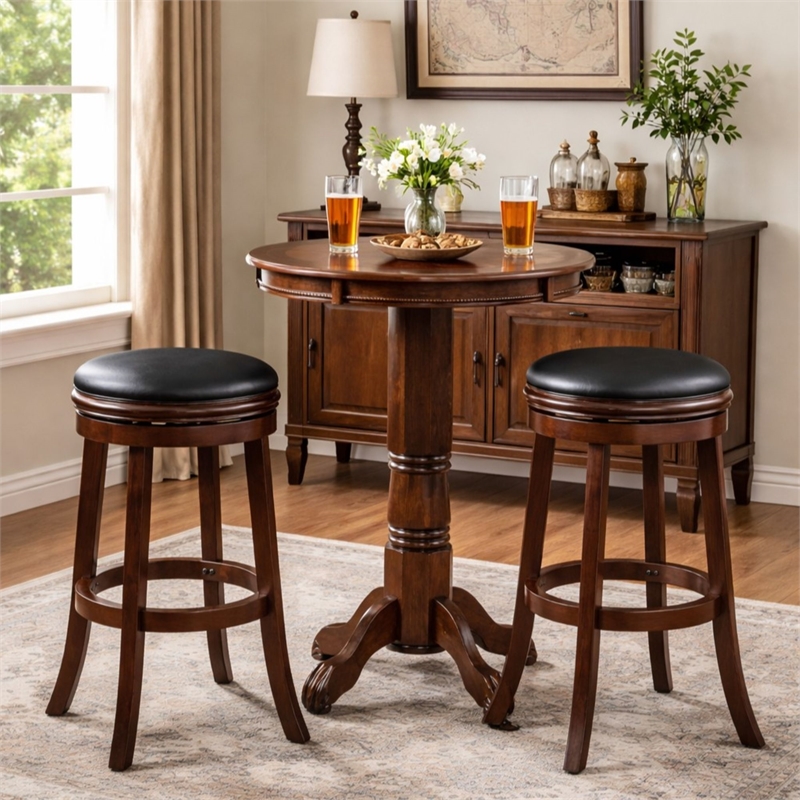Boraam Wood Florence Pub Table in Cappuccino Finish