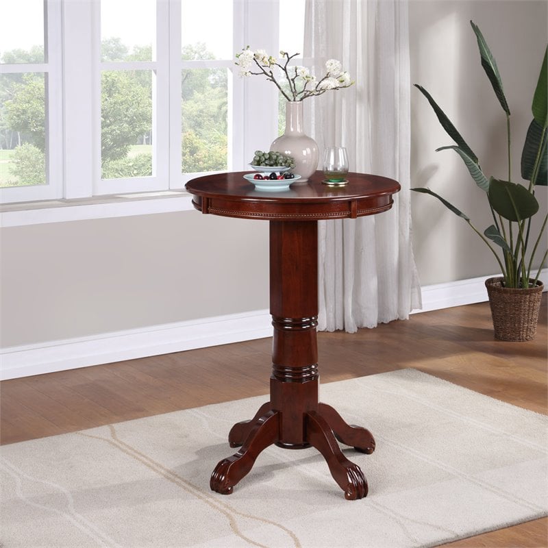 Boraam Wood Florence Pub Table in English Tudor Brown Finish