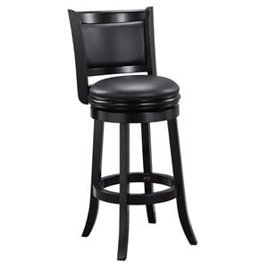 Boraam Wood Augusta Bar Height Swivel Bar Stool in Black Finish