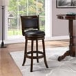 Boraam Wood Augusta Bar Height Swivel Bar Stool in Cappuccino Finish