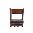Boraam Wood Palmetto Bar Height Swivel Bar Stool in Brandy Brown Finish