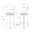 Boraam Wood Palmetto Bar Height Swivel Bar Stool in Brandy Brown Finish