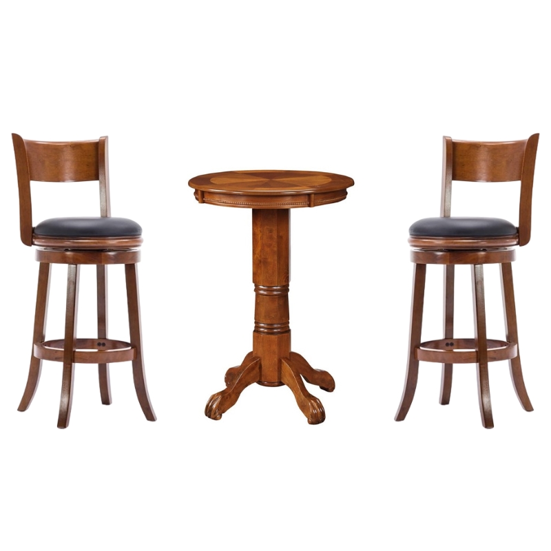 Boraam 3 Piece Pub Table Set in Walnut