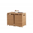Boraam PVC Rattan Honeymoon 3pc Outdoor Dining Bistro Set in Gold Oak finish