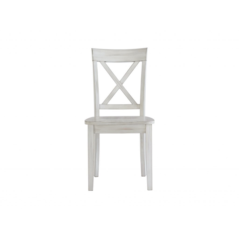 Boraam Wood Jamestown Dining Chairs Antique White Finish Set of 2