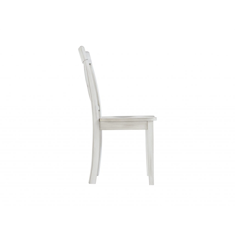 Boraam Wood Jamestown Dining Chairs Antique White Finish Set of 2