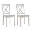 Boraam Wood Jamestown Dining Chairs Antique White Finish Set of 2
