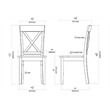 Boraam Wood Jamestown Dining Chairs Antique White Finish Set of 2