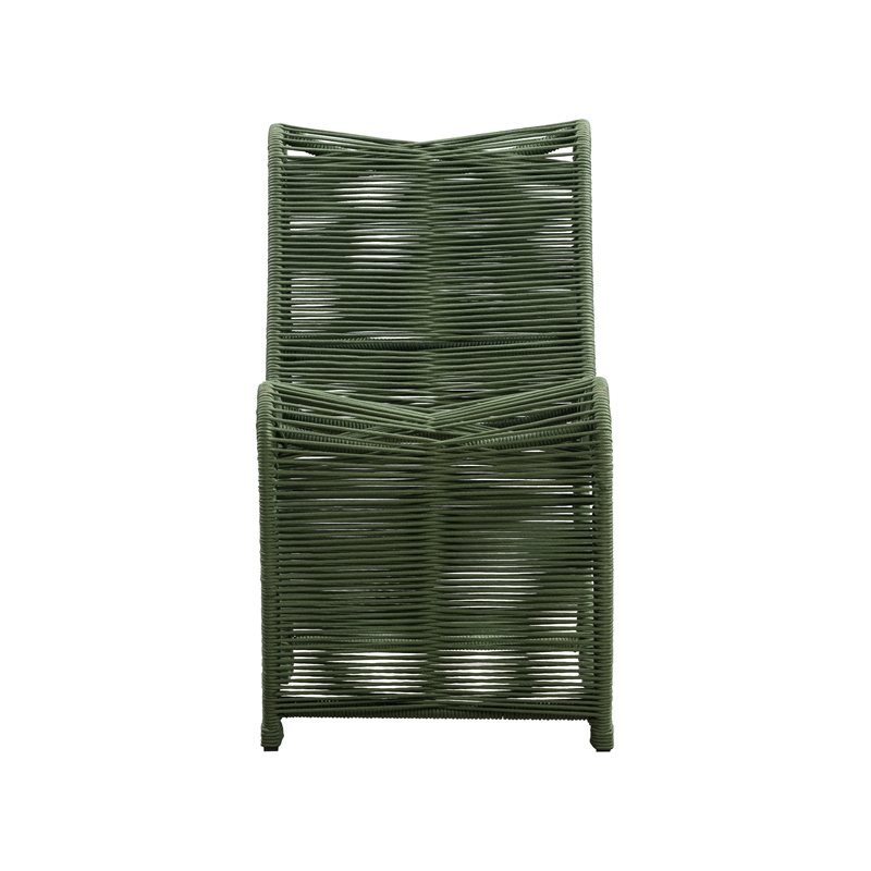 Boraam Metal Lorenzo Rope Outdoor Patio Chairs in Olive Green (Set of 2)