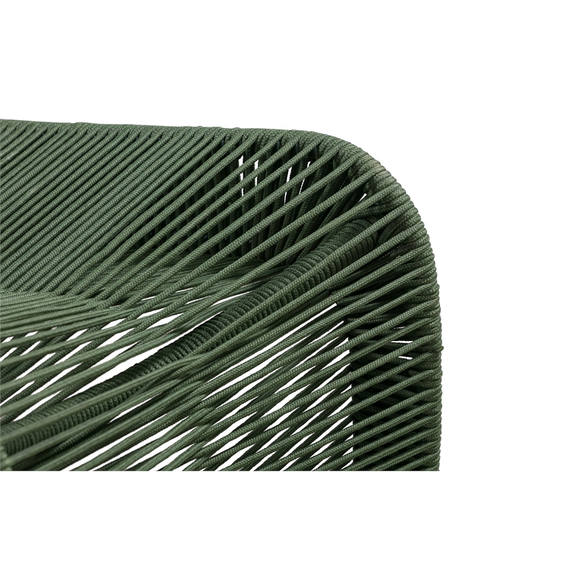 Boraam Metal Lorenzo Rope Outdoor Patio Chairs in Olive Green (Set of 2)
