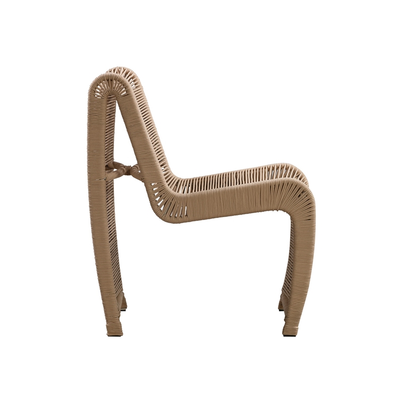Boraam Iron Lorenzo Rope Outdoor Patio Chairs in Tan (Set of 2)
