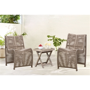 Boraam Iron Lorenzo Rope Outdoor Patio Chairs in Tan (Set of 2)