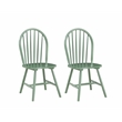 Boraam Carolina Rubberwood Dining Chairs Set of 2 - Equestrian Green
