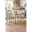 Boraam Carolina Rubberwood Dining Chairs Set of 2 - Equestrian Green
