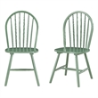 Boraam Carolina Rubberwood Dining Chairs Set of 2 - Equestrian Green