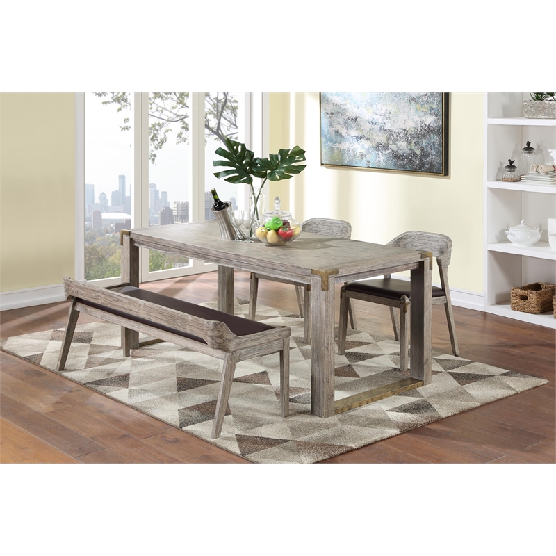 Boraam Montana Rectangular Extension Dining Table - Light Barnwood Wire-Brush