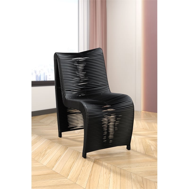 Boraam Iron Loreins Outdoor Patio Chairs in Black (Set of 2)