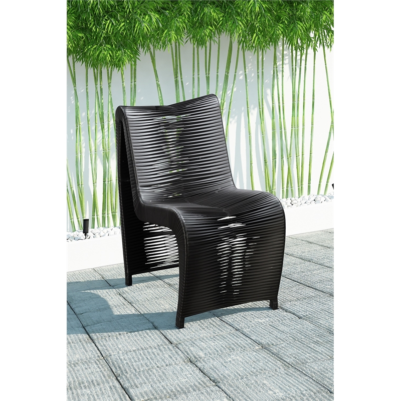 Boraam Iron Loreins Outdoor Patio Chairs in Black (Set of 2)