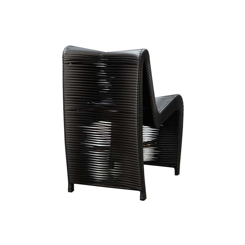Boraam Iron Loreins Outdoor Patio Chairs in Black (Set of 2)