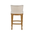 Boraam Wood Francesca Linen and Oak Wood Bar Stool - Tan/Natural Finish