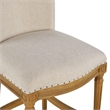 Boraam Wood Francesca Linen and Oak Wood Bar Stool - Tan/Natural Finish
