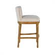 Boraam Wood Francesca Linen and Oak Wood Bar Stool - Tan/Natural Finish