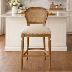 Boraam Wood Wilbrandt Stationary Bar Stool - Tan/Natural Finish