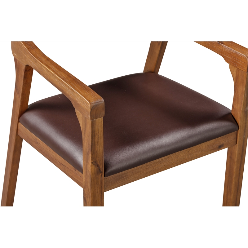 Boraam Rasmus Dining Armchairs - Set of 2 - Chestnut Wire-Brush Finish