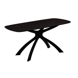 Boraam Orleans Wood 63&quot Rectangular Dining Table Matte Black finish