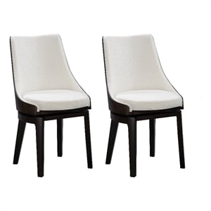 Boraam Wood Orleans Swivel High Back Dining Chairs Matte Black finish- Set of 2