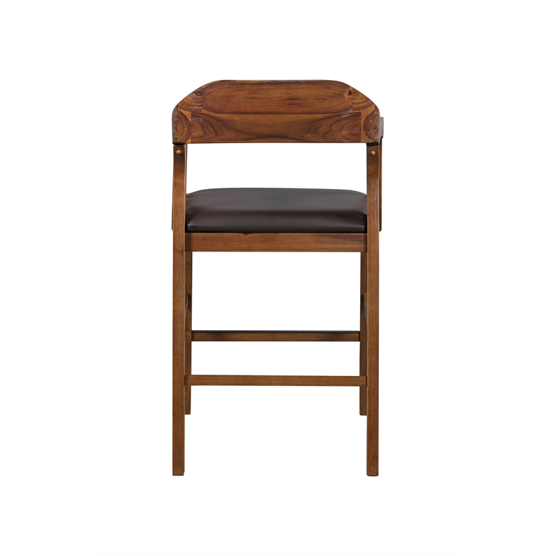 Boraam Rasmus Wood Counter Stool - Chestnut Wire-Brush Finish