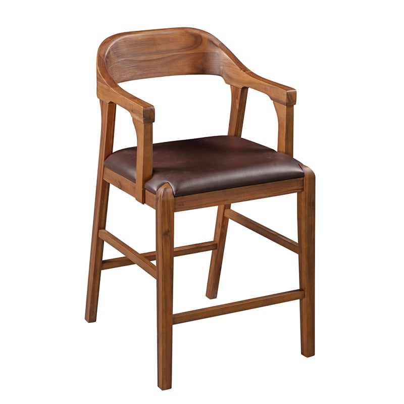 Boraam Rasmus Wood Counter Stool - Chestnut Wire-Brush Finish