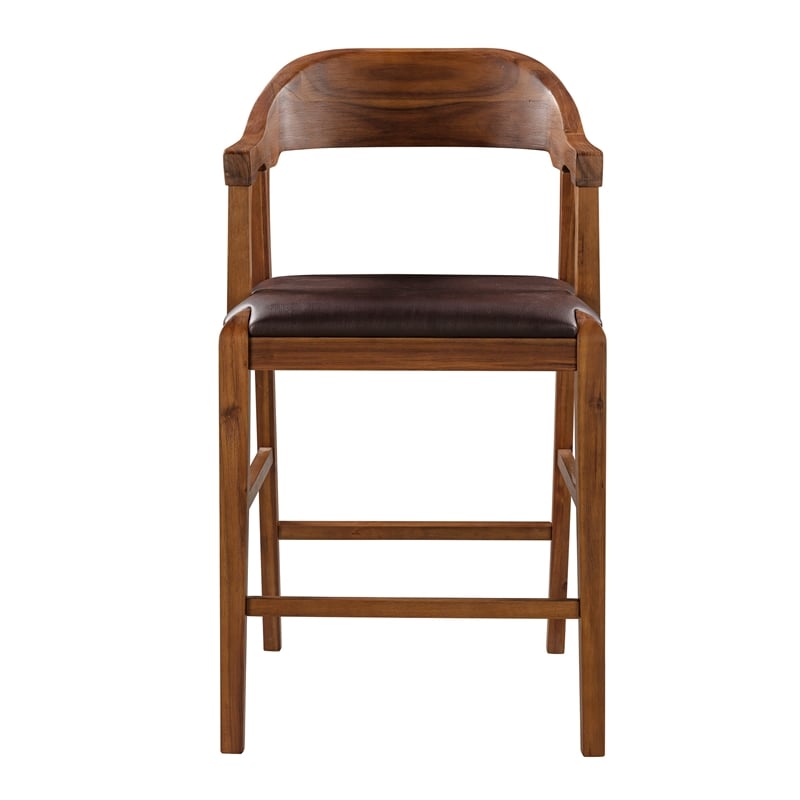 Boraam Rasmus Wood Counter Stool - Chestnut Wire-Brush Finish