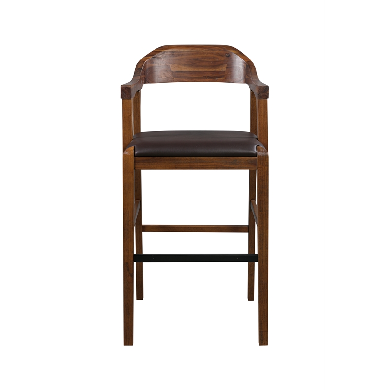 Boraam Rasmus Wood Bar Stool - Chestnut Wire-Brush Finish