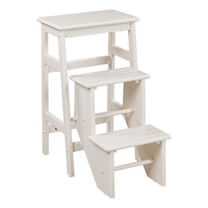 Boraam Wood Niko Folding 30&quot Step Stool - Cream Finish