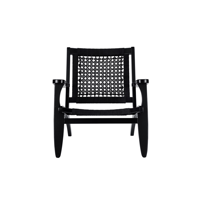 Boraam Harrison Hexagon Woven Black Rope Accent Chair - Black Finish
