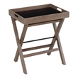 Boraam Andrew Wood Corner Side Table with X-Cross Legs in Natural Brown