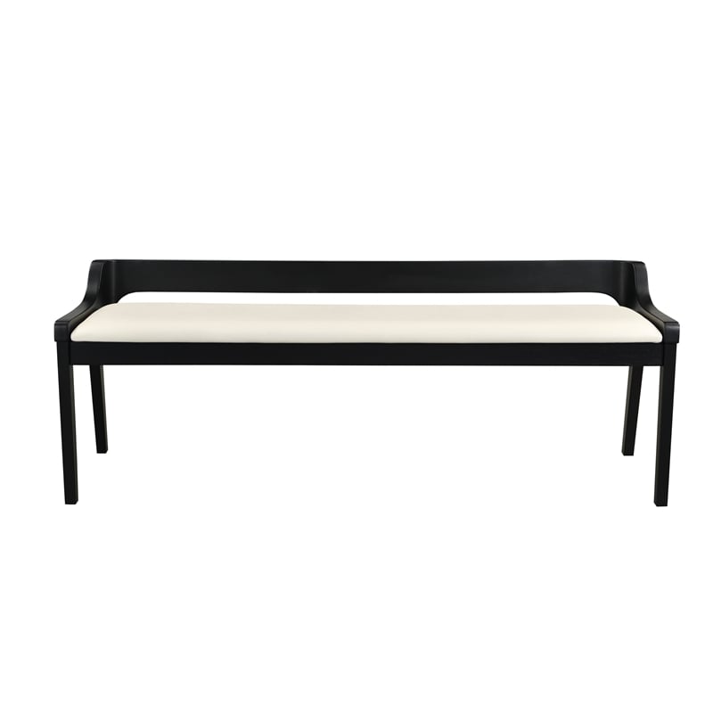 Boraam Rasmus Wood Dining Bench - Cream/Black